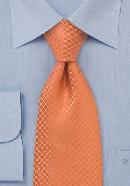 Trendy Orange Silk Tie for Kids