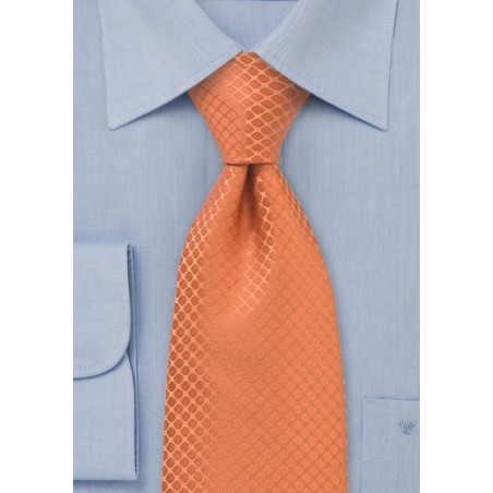 Trendy Orange Silk Tie for Kids