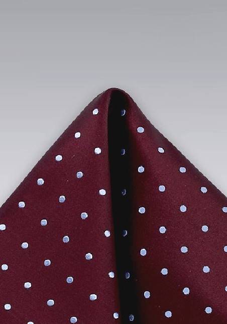Vintage Burgundy Polka Dotted Pocket Square