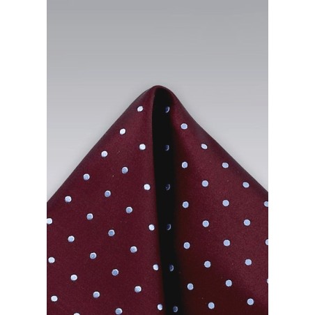 Vintage Burgundy Polka Dotted Pocket Square