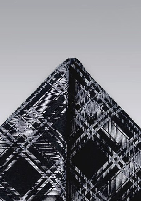 Black and Graphite Pocket Square