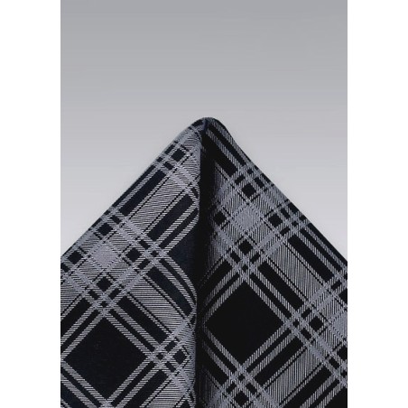 Black and Graphite Pocket Square