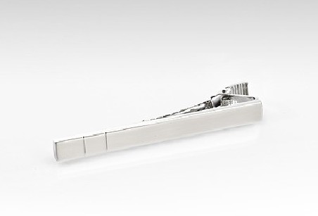 Contemporary Silver Tie Clip