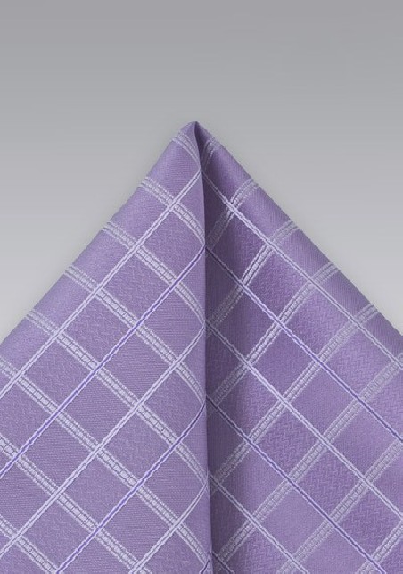 Wisteria Purple Plaid Pocket Square
