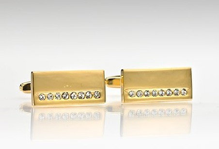 Gold and Pave Styled Cufflinks