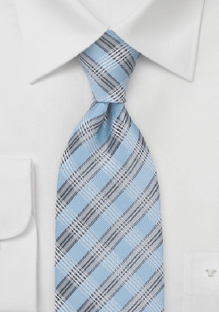 Powder Blue Patterned Tie