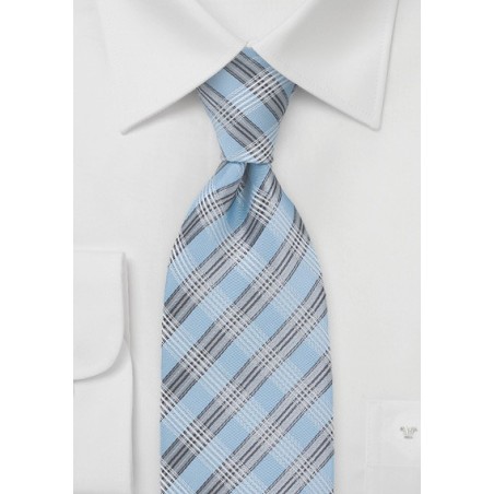 Powder Blue Patterned Tie