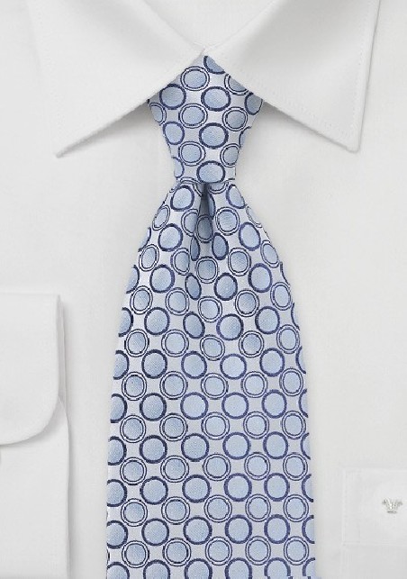 Geometric Cirlce Tie in Silver