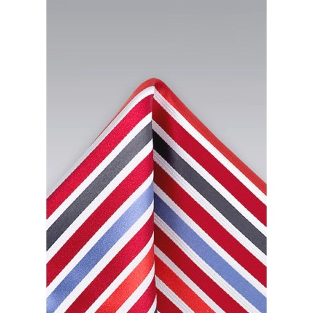 Primary Striped Pocket Square