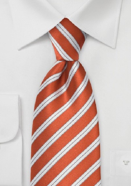 Modern XL Length Orange Tie