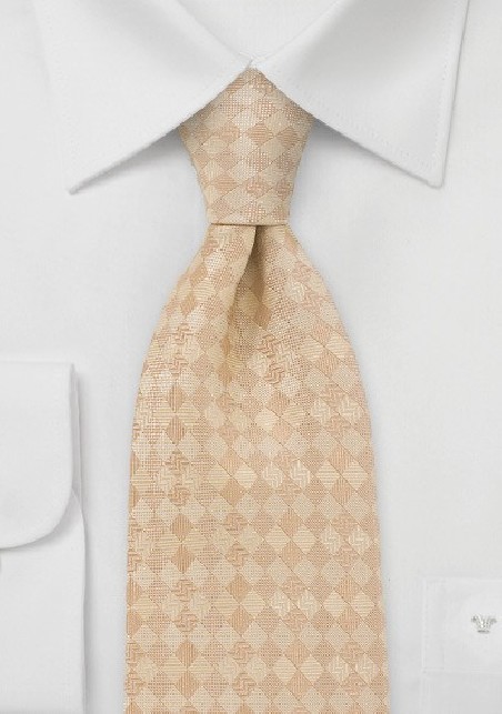 Diamond Patterend Tie in Tans