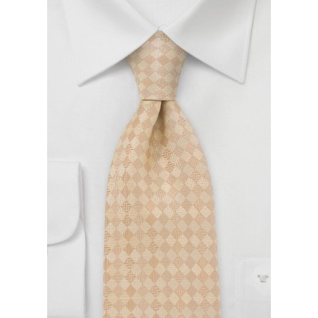 Diamond Patterend Tie in Tans