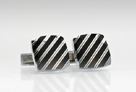 Black and Silver Cufflinks