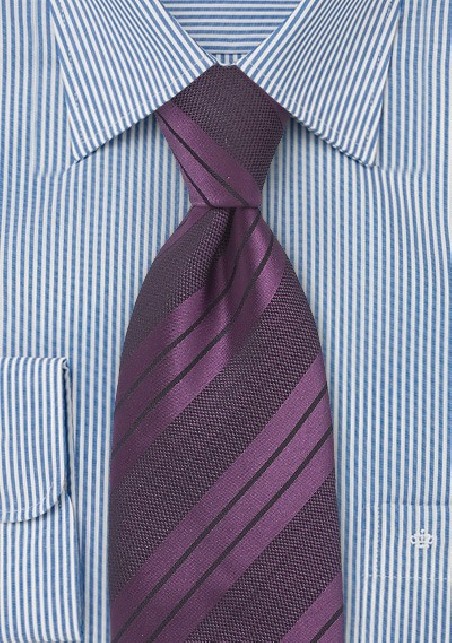 Textured Purple and Black Tie