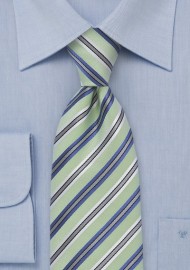 Striped Tie in Light Green and Purple