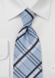 Plaid Tie in Pool Blue