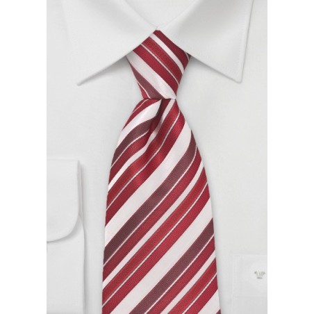 Multi Red and White Striped Tie