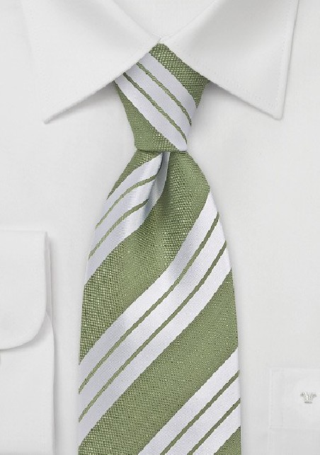 Sage Green and Silver Tie