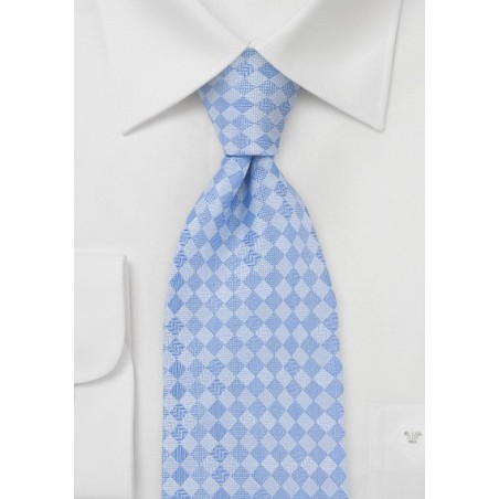 Diamond Patterned Tie in Soft Blues