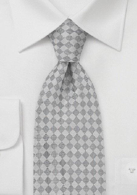 Diamond Patterned Tie in Graphite
