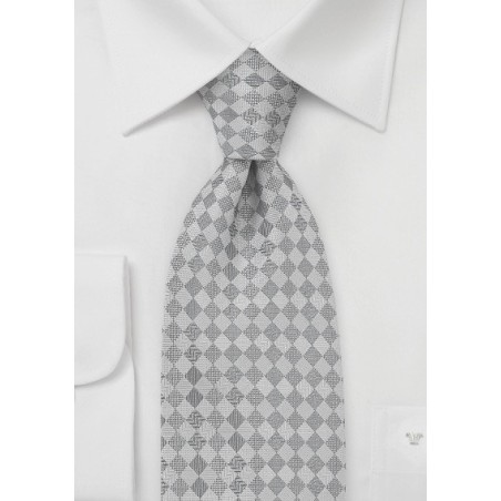 Diamond Patterned Tie in Graphite