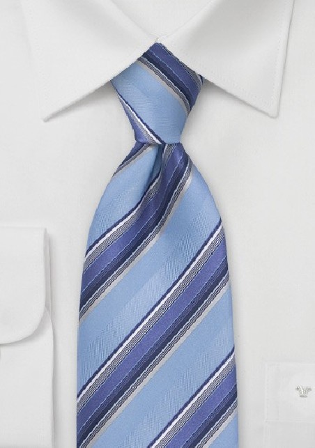 Light Blue and Purple Striped Tie