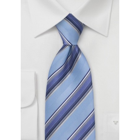 Light Blue and Purple Striped Tie