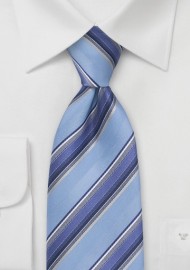 Light Blue and Purple Striped Tie