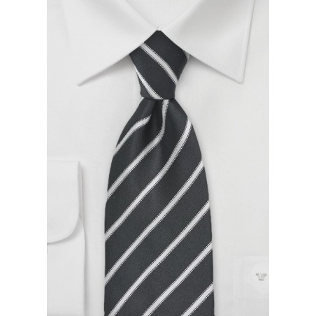 Black and Light Silver Striped Tie