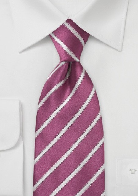 Striped Tie in Begonia Pink