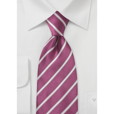 Striped Tie in Begonia Pink