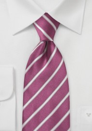Striped Tie in Begonia Pink