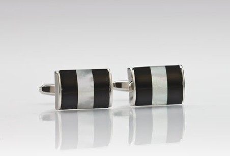 Faux Onyx and Mother of Pearl Cufflinks