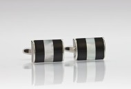 Faux Onyx and Mother of Pearl Cufflinks