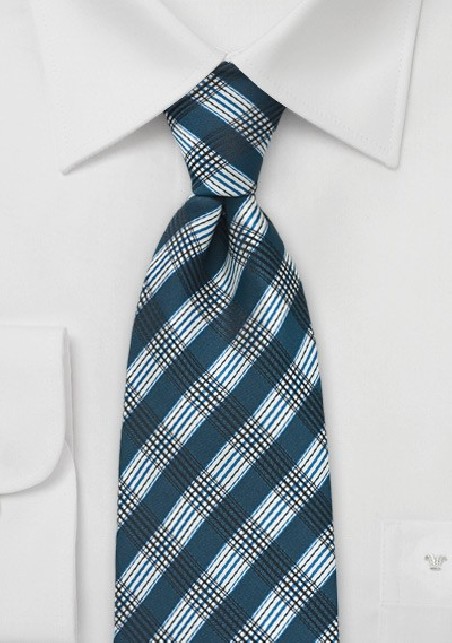 Teal and Black Patterned Tie