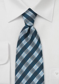 Teal and Black Patterned Tie