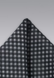 Black Micro Check Pocket Square