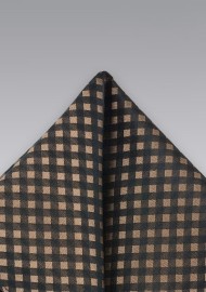 Brown & Black Gingham Check Pocket Square