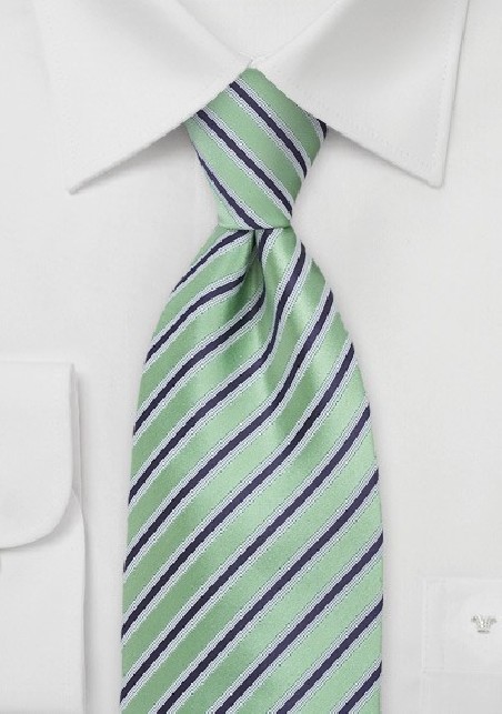 Striped Tie in Citrus Green