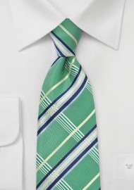 Plaid Patterned Tie in Green
