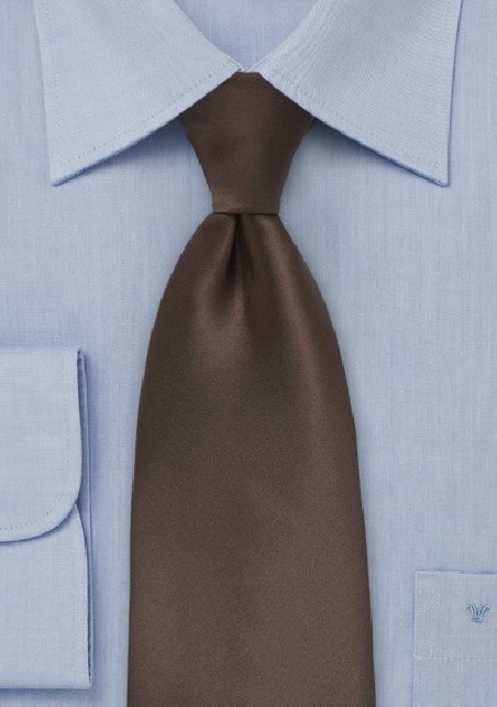 Solid Espresso Brown Tie