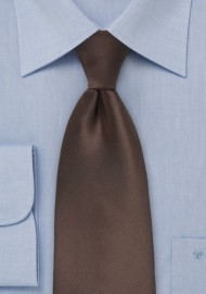 Solid Espresso Brown Tie