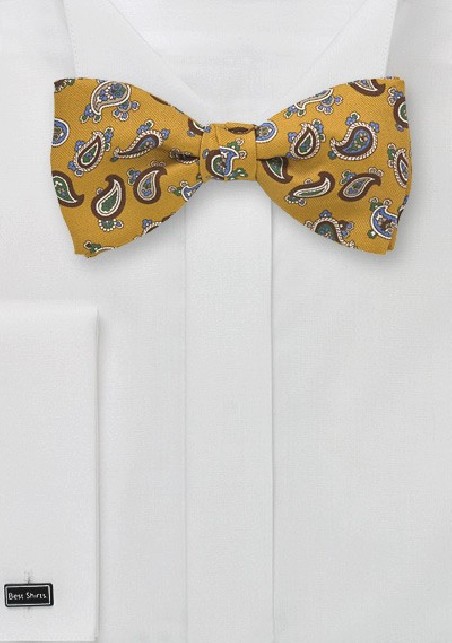 Paisley Bow Tie in Gold