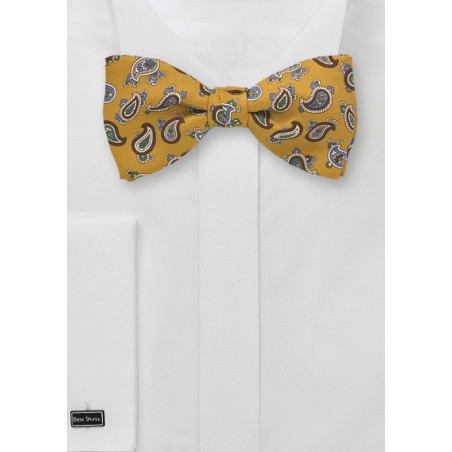 Paisley Bow Tie in Gold