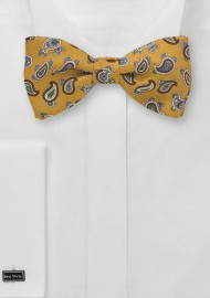 Paisley Bow Tie in Gold