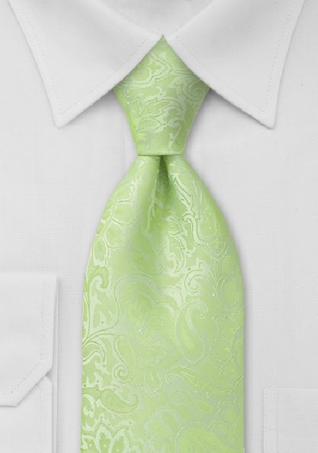 XL Mint Green Paisley Tie