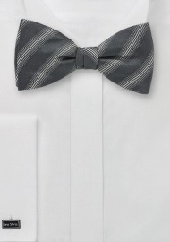 Striped Bow Tie in Charcoal