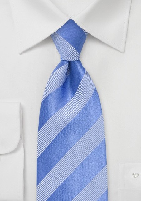 Hydrangea Blue and Silver Striped Tie