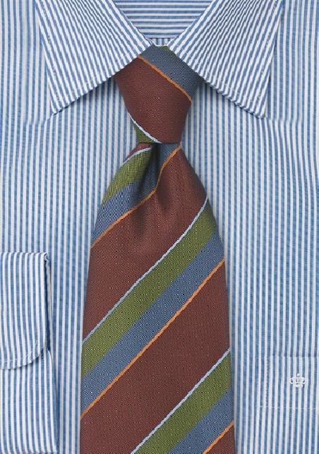 Autumn Colored Striped Tie