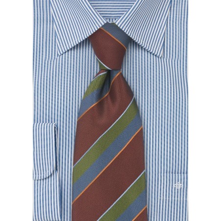 Autumn Colored Striped Tie